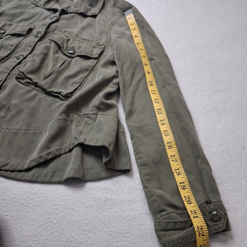 Pistola Olive Green Tencel Utility Jacket Womens XS P5001CD Button Front Cargo - Picture 5 of 13